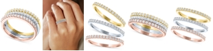 Forever Grown Diamonds 3-Pc. Set Lab-Created Diamond Stacking Rings (1/2 ct. t.w.) in Sterling Silver, 14k Gold-Plated Sterling Silver & 14k Rose Gold-Plated Sterling Silver